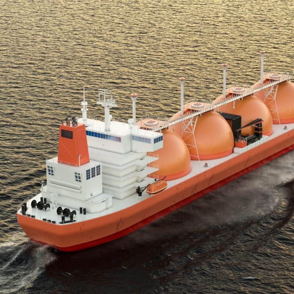 Gas Tanker Sailing in Ocean