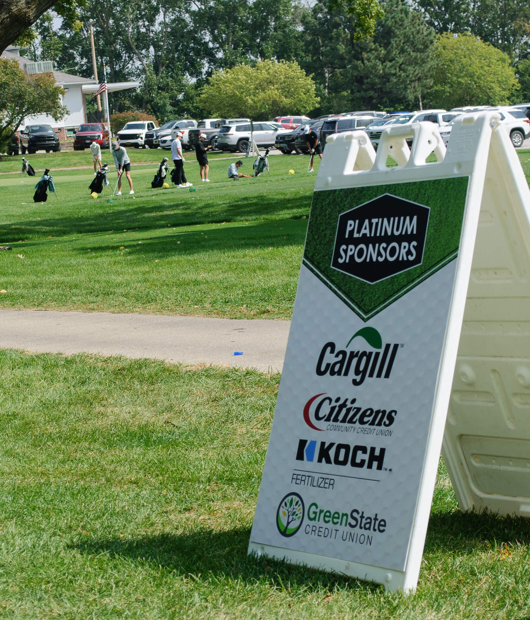 Sign with Platinum Sponsors listed on Golf Course