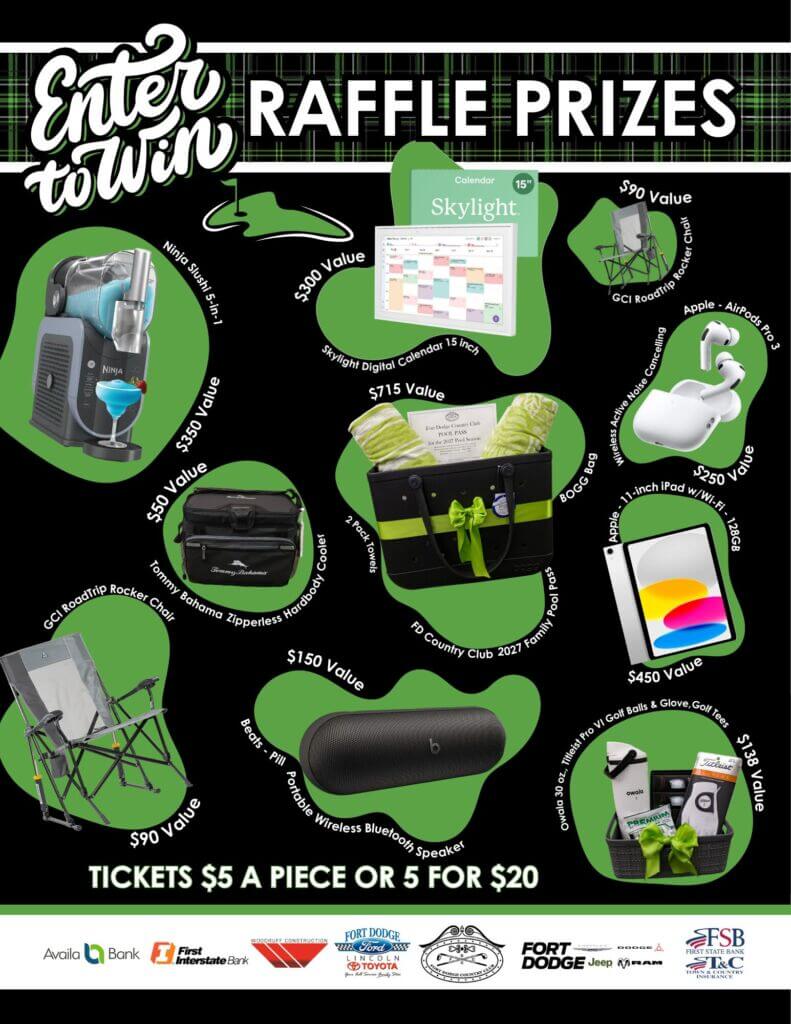 2026 Raffle Prizes (8.5 x 11 in) Poster with Raffle prizes