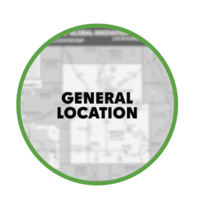 General Location in a circle on a map