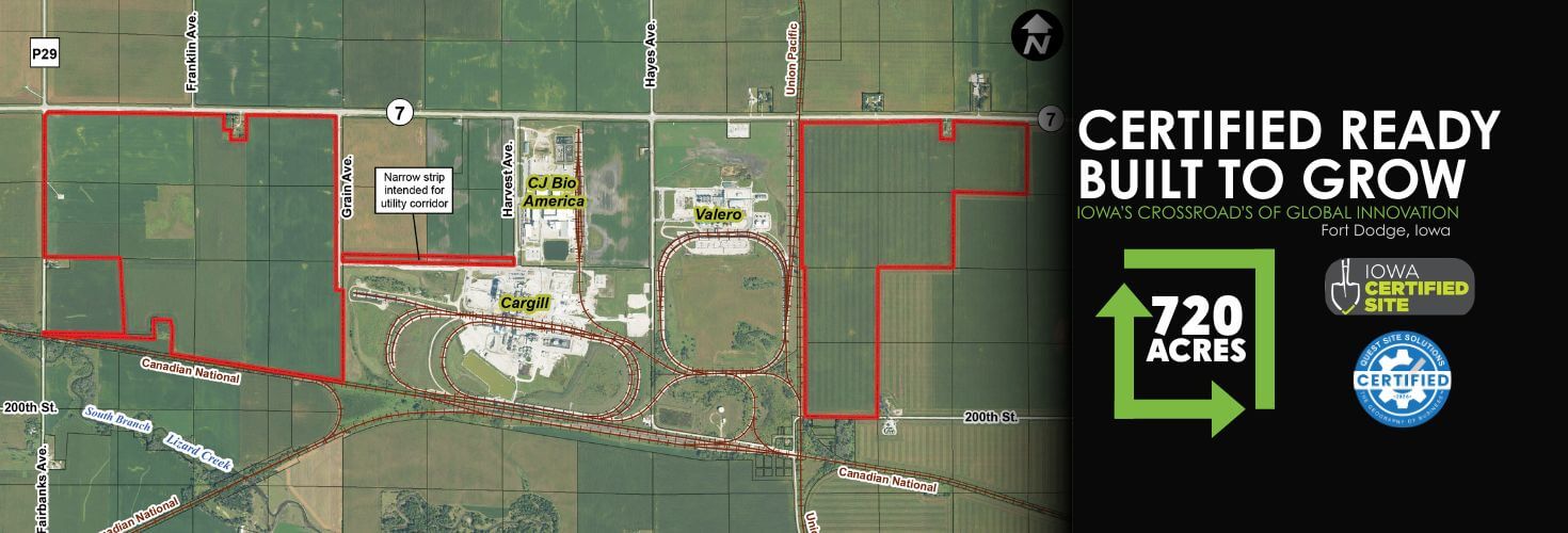 Aerial map of Iowa's Crossroads of Global Innovation