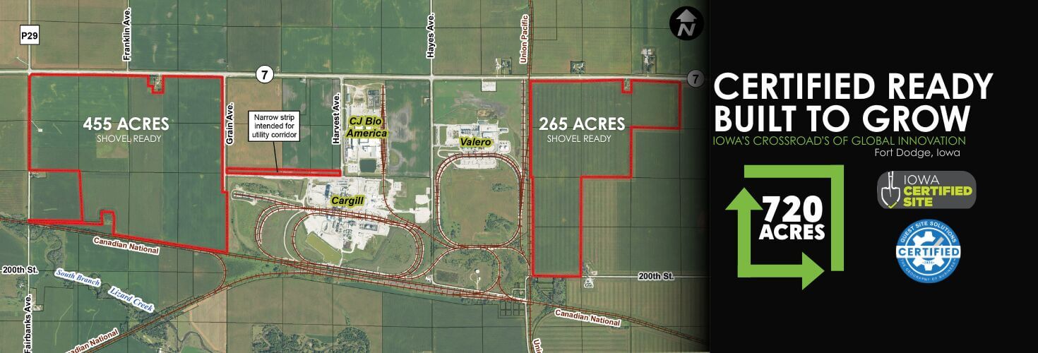 Image of Aerial Iowa Crossroads of global innovation 720 acres shovel ready