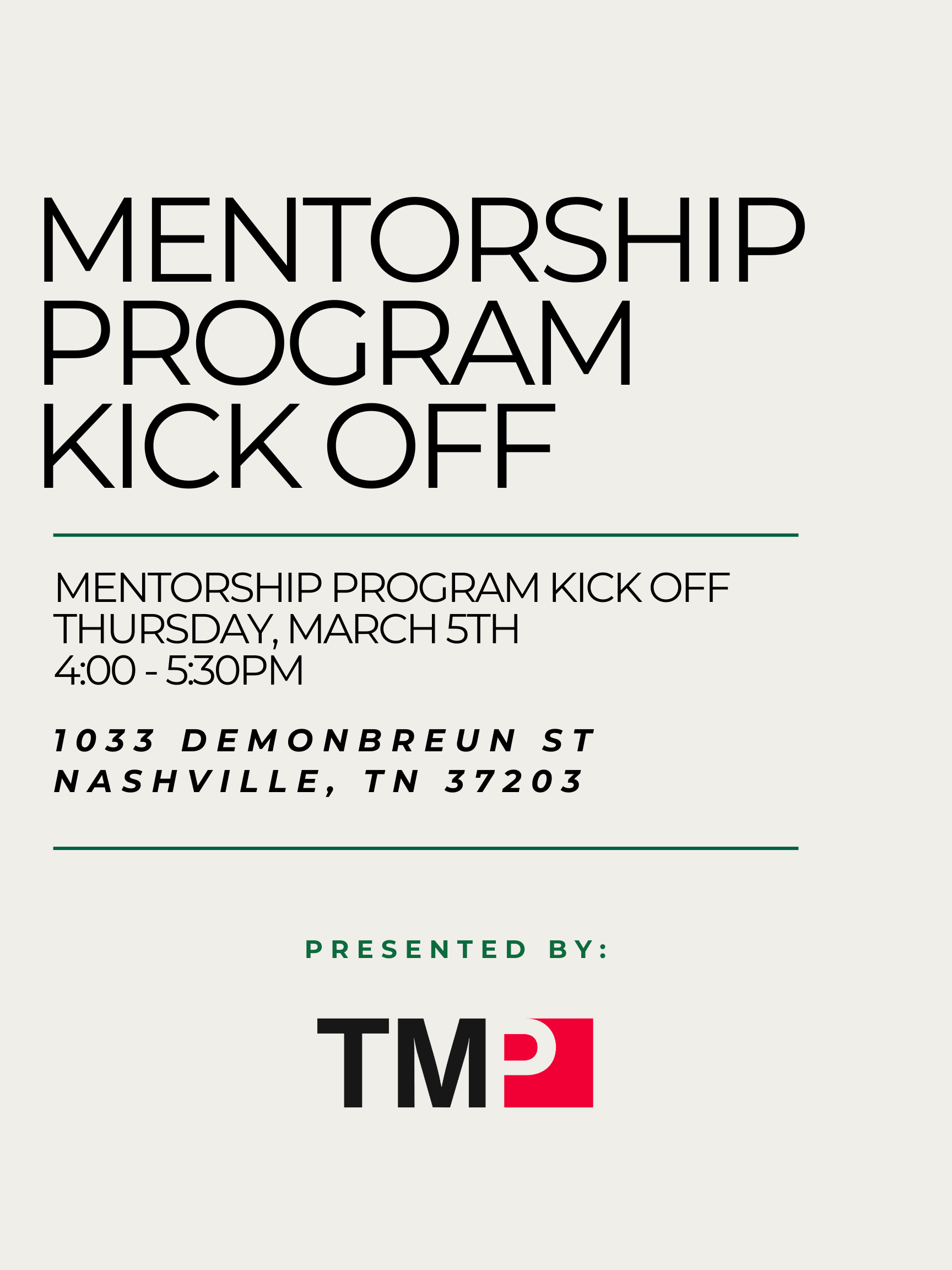 Mentorship program kick off