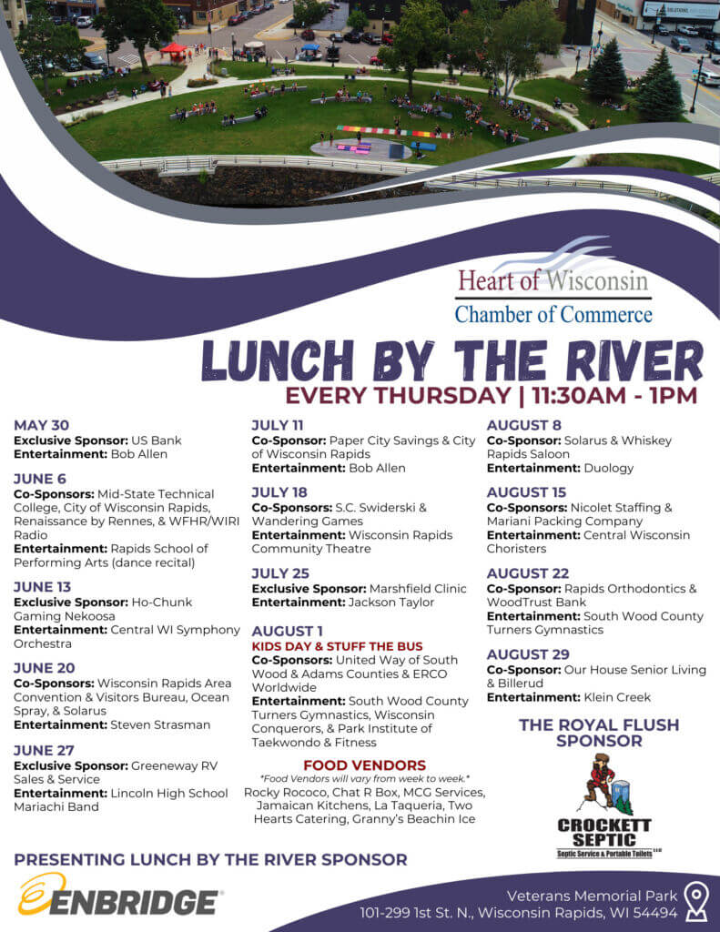 Lunch by the River flyer for season