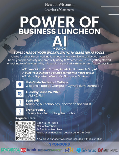 The Power of Business Luncheon 6.24.25 resized AI Business Luncheon Flyer