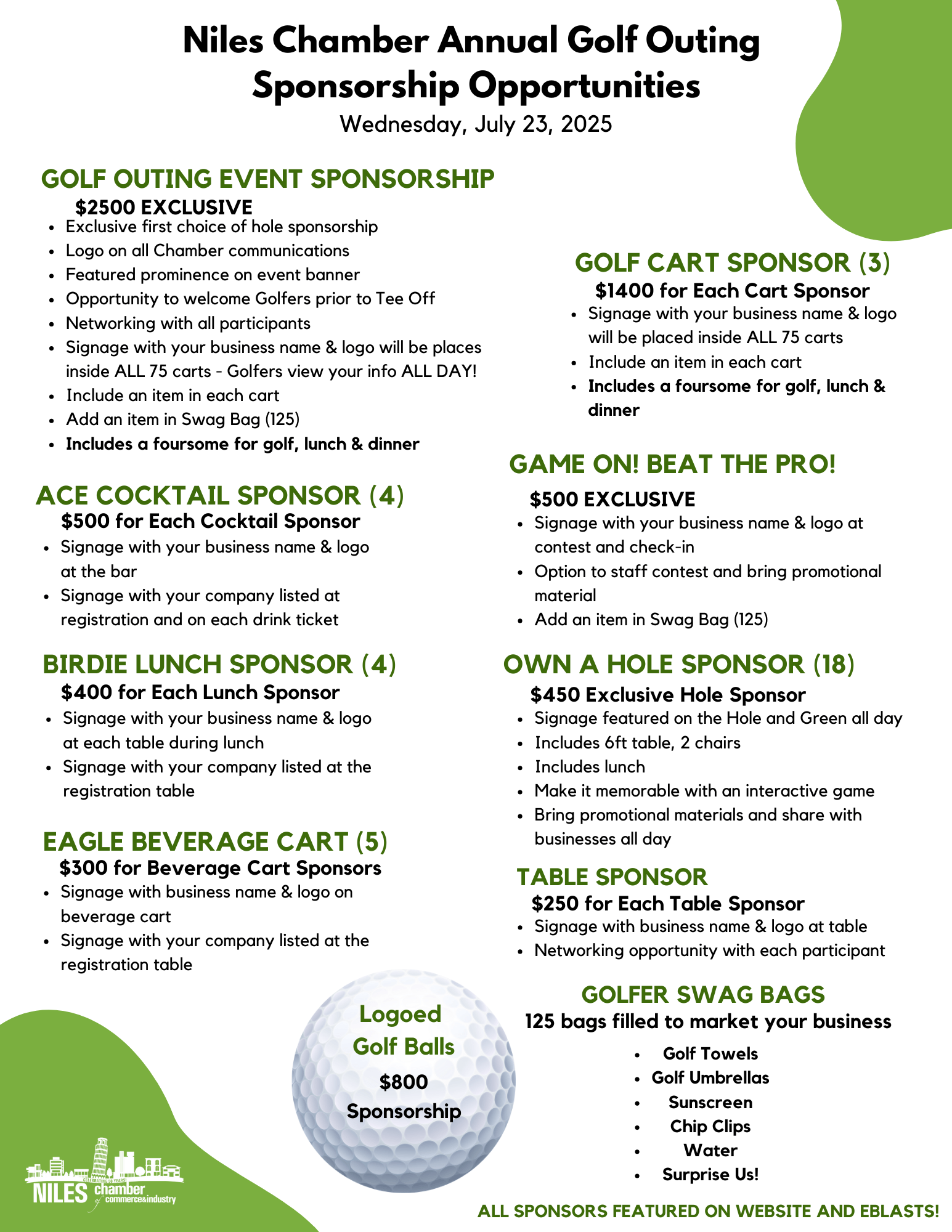 Golf sponsorships 2025 Golf sponsorships 2025