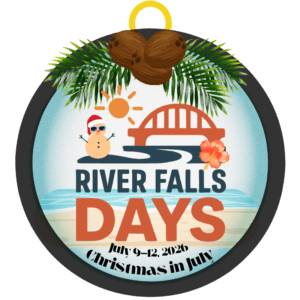 River Falls Days 2026 Logo - Christmas in July