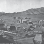 This 1882 photo of Boulder shows the future location of Hotel Boulderado at the intersection of Spruce and 13th streets.