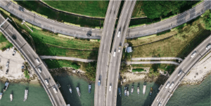 aerial of highway