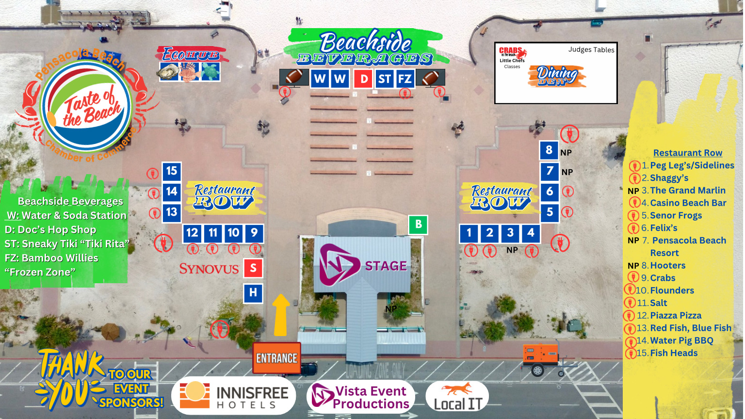 Taste of the Beach Site Map