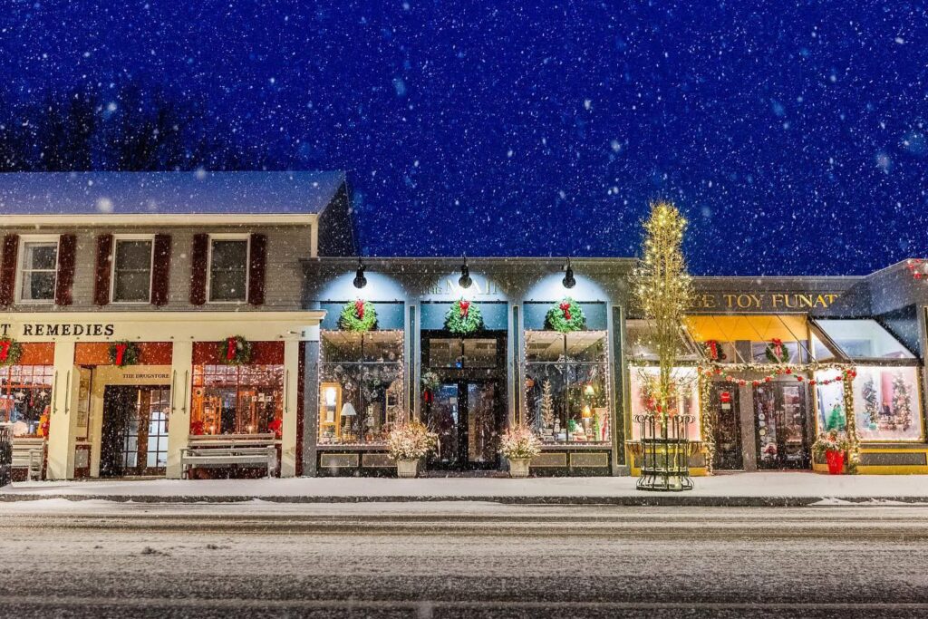 Ogunquit downtown in snow