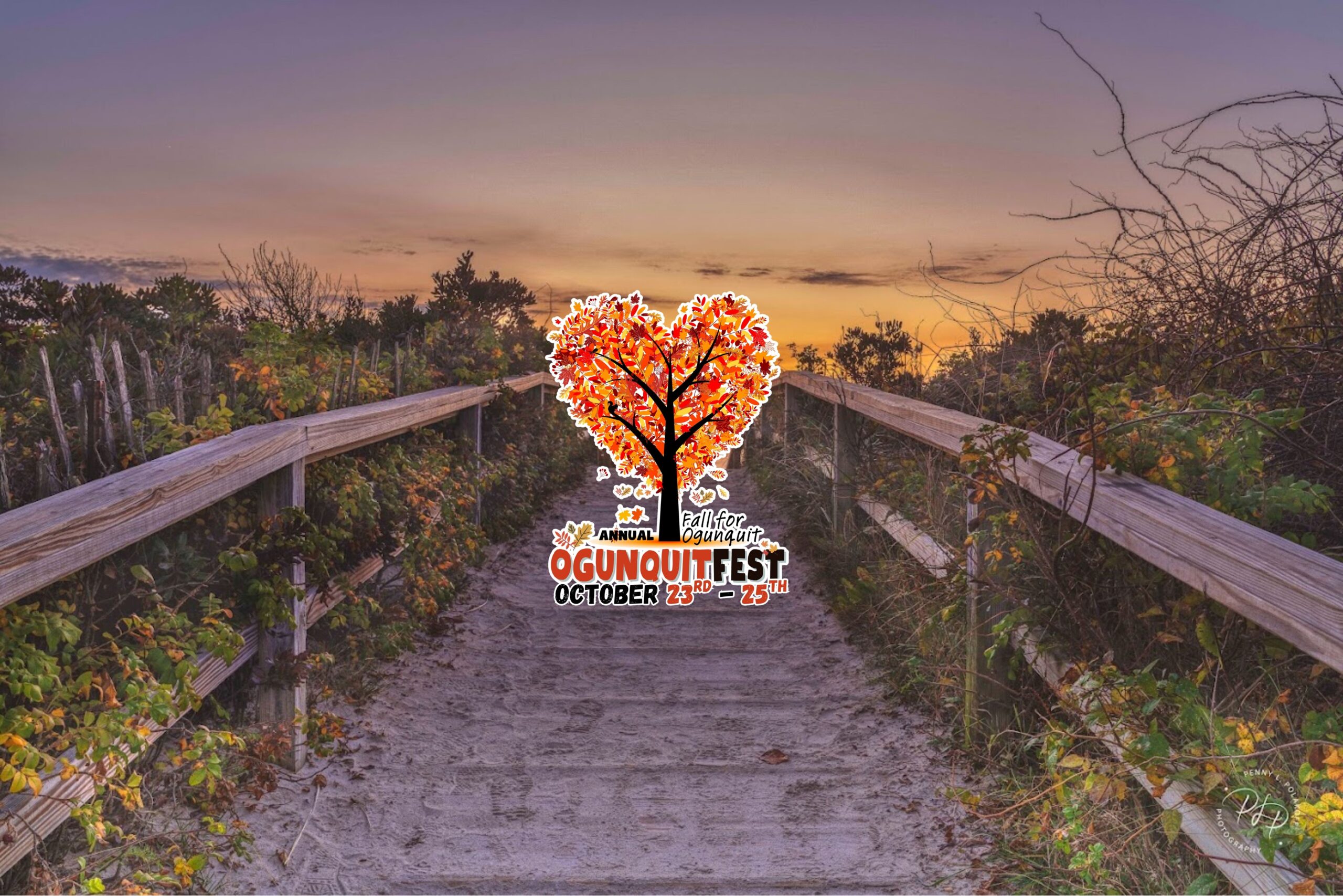 Footbridge Beach in Fall