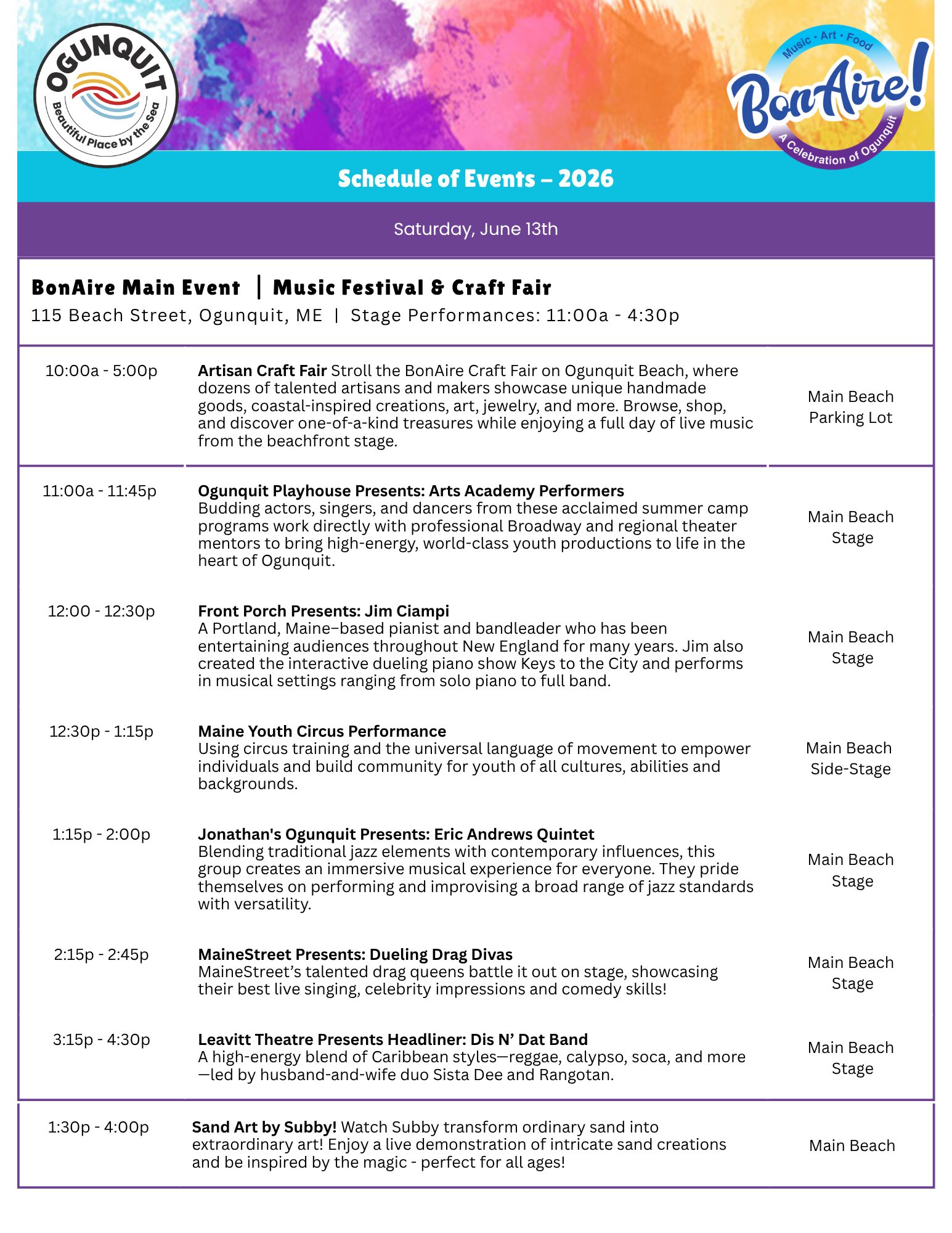Schedule for BonAire page 3