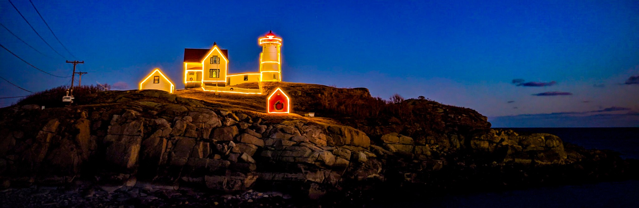 Nubble Light Lit Up, Photo Credit: Capshore Photography