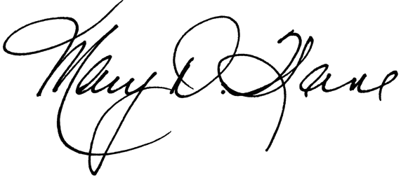 Signature of Maryland Chamber of Commerce President & CEO Mary D. Kane.