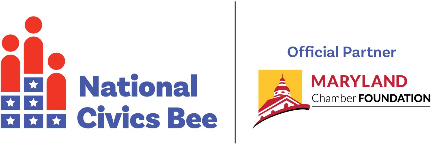 National Civics Bee logo alongside the text Official Partner Maryland Chamber Foundation