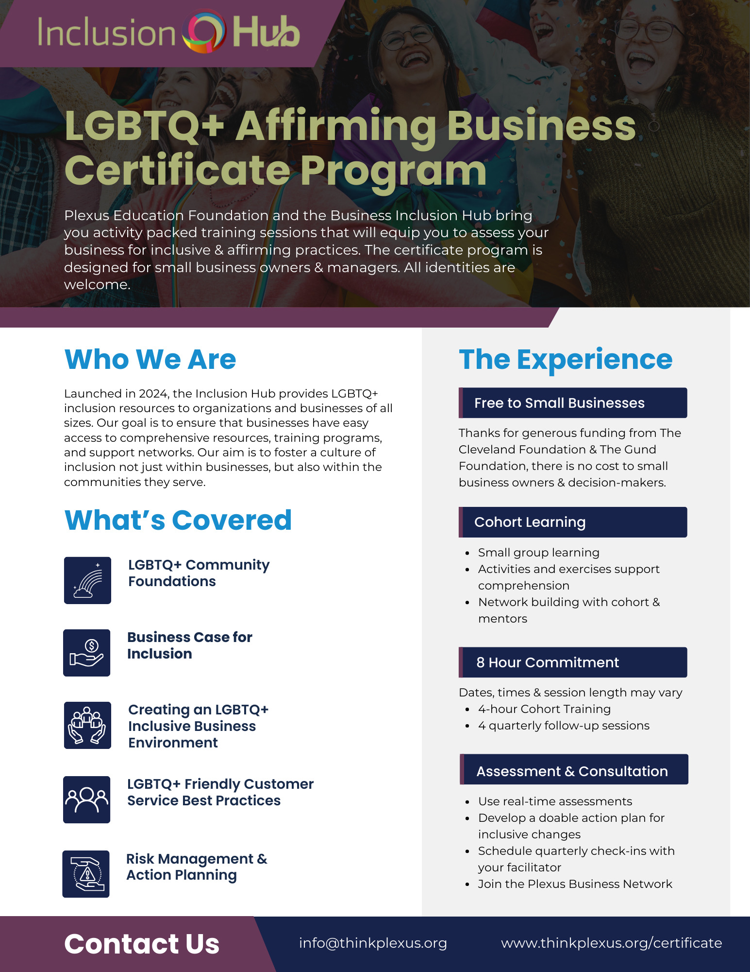 Plexus LGBTQ+ Affirming Business certificate Plexus LGBTQ+ Affirming Business certificate