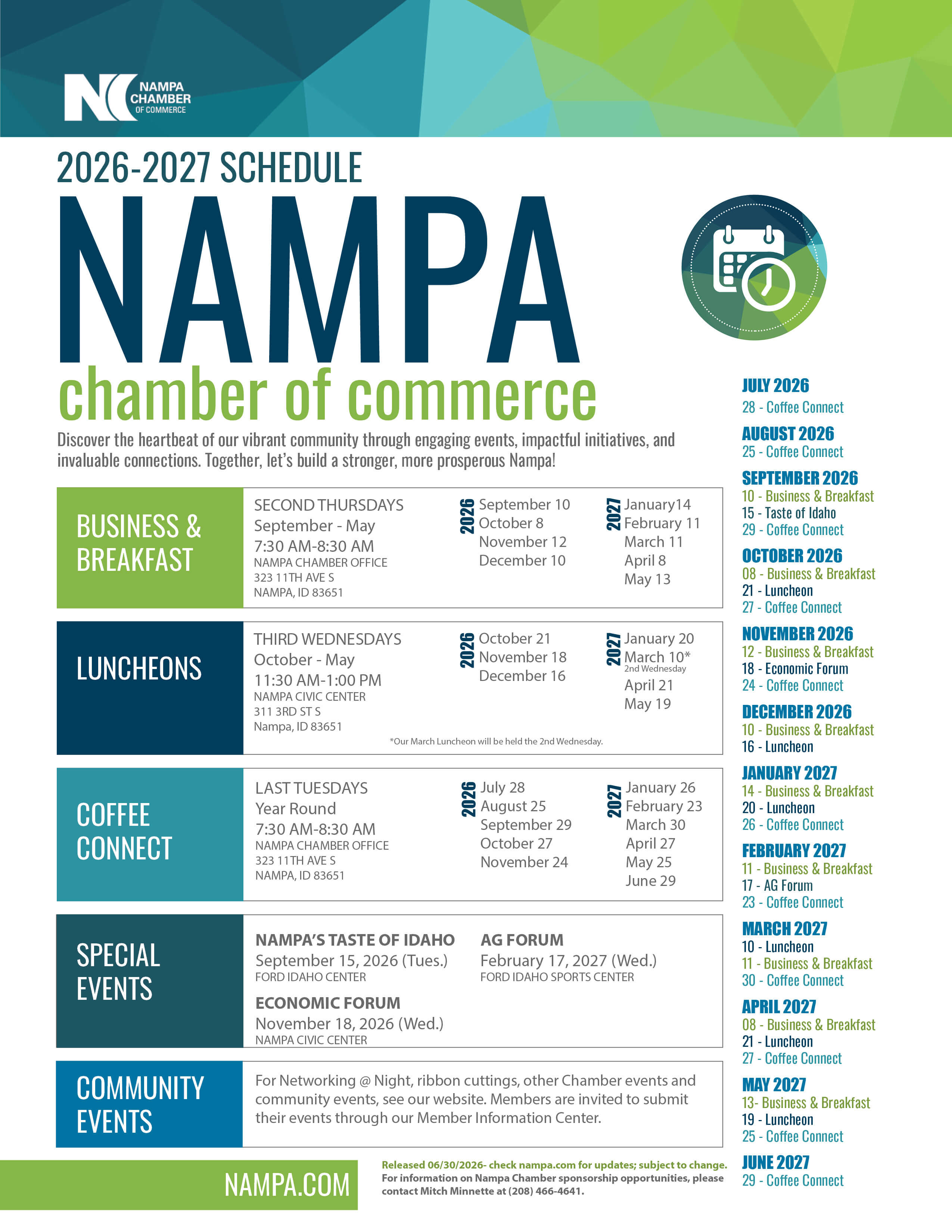 Nampa Chamber Events 26-27