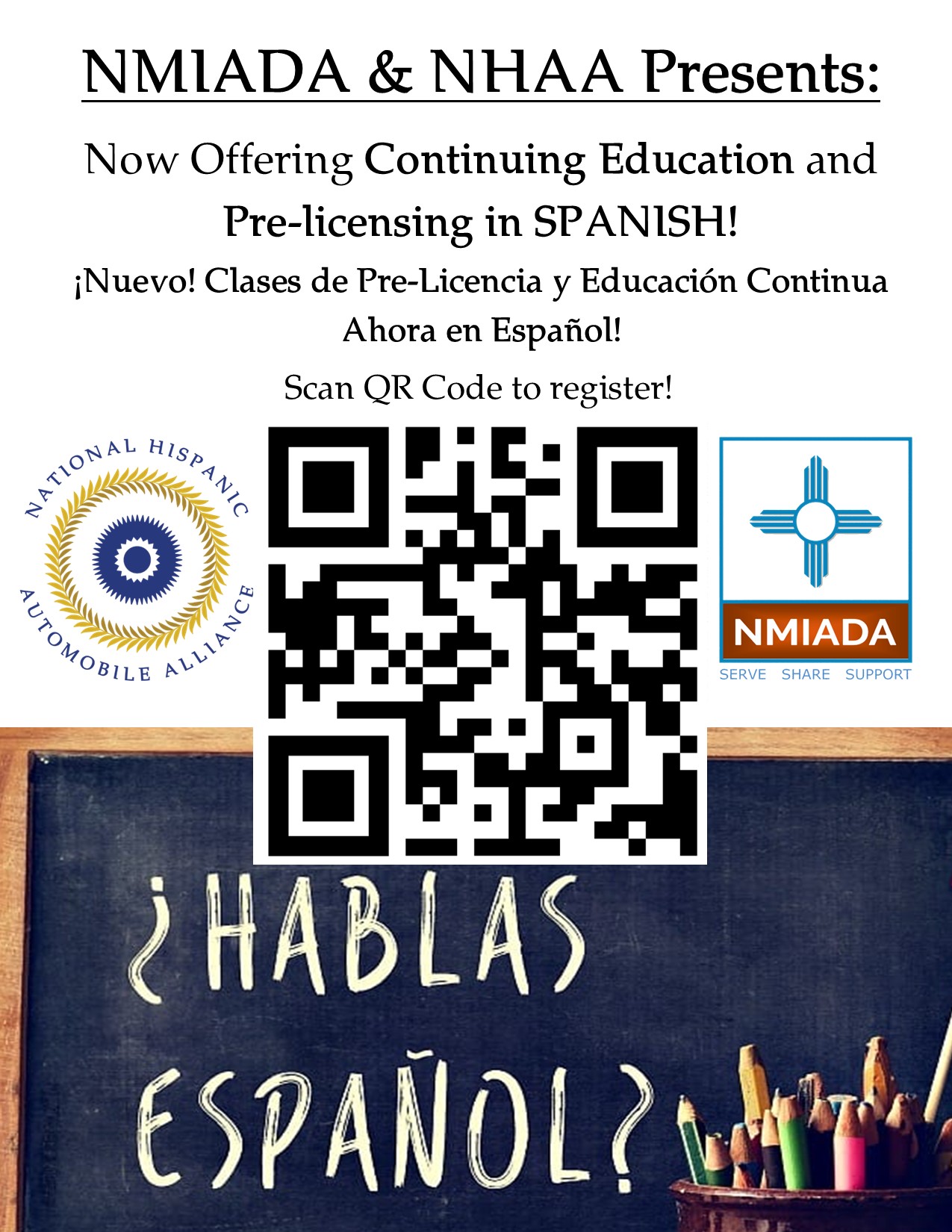 Front office flier QR code Spanish class Front office flier QR code Spanish class