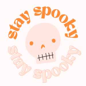 Orange and Pink Playful Spooky Sticker