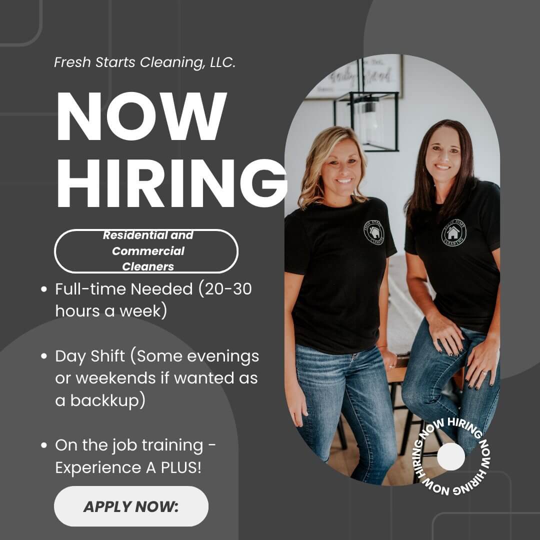 fresh starts cleaning hiring ad