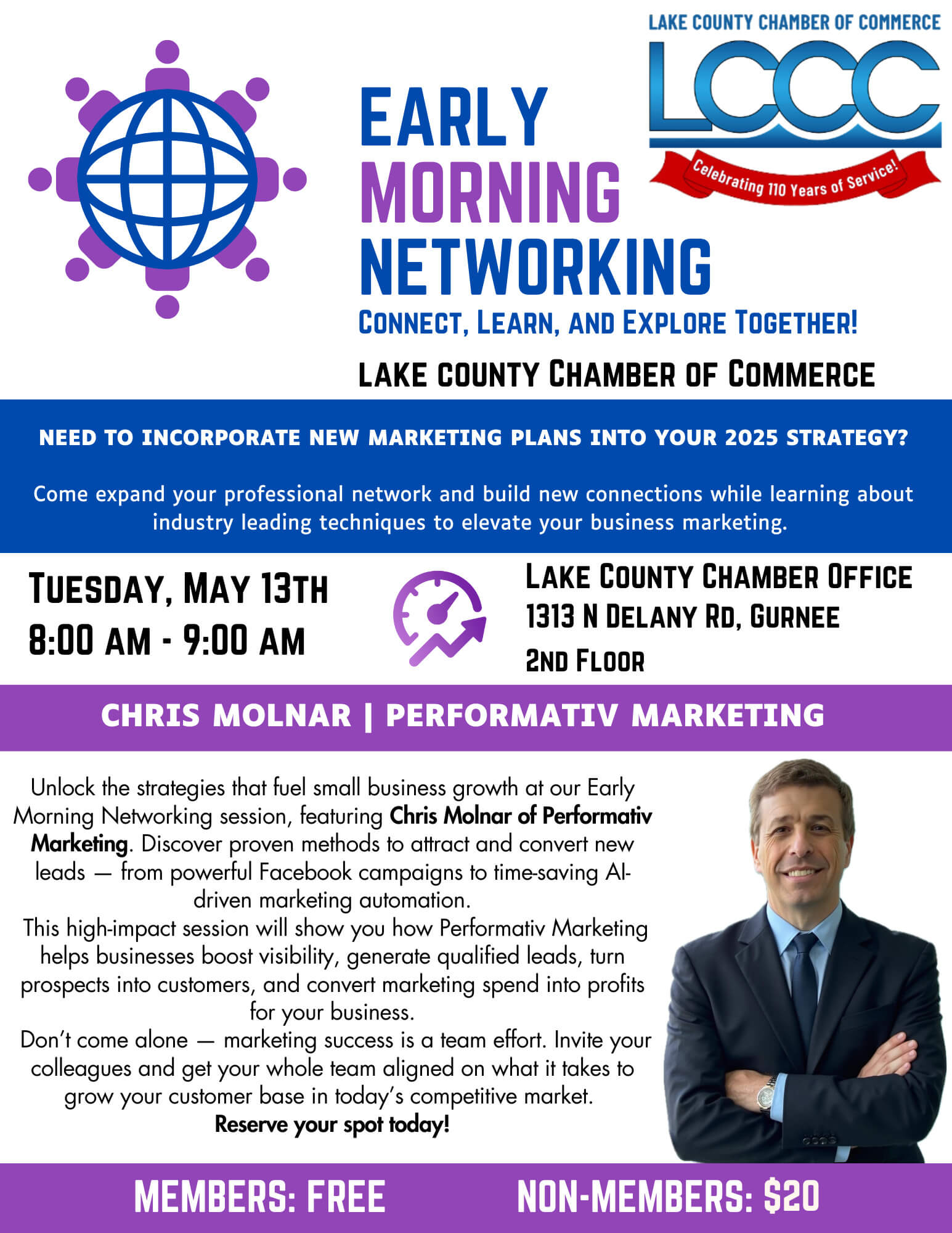 Early Morning Networking May 2025 Flyer