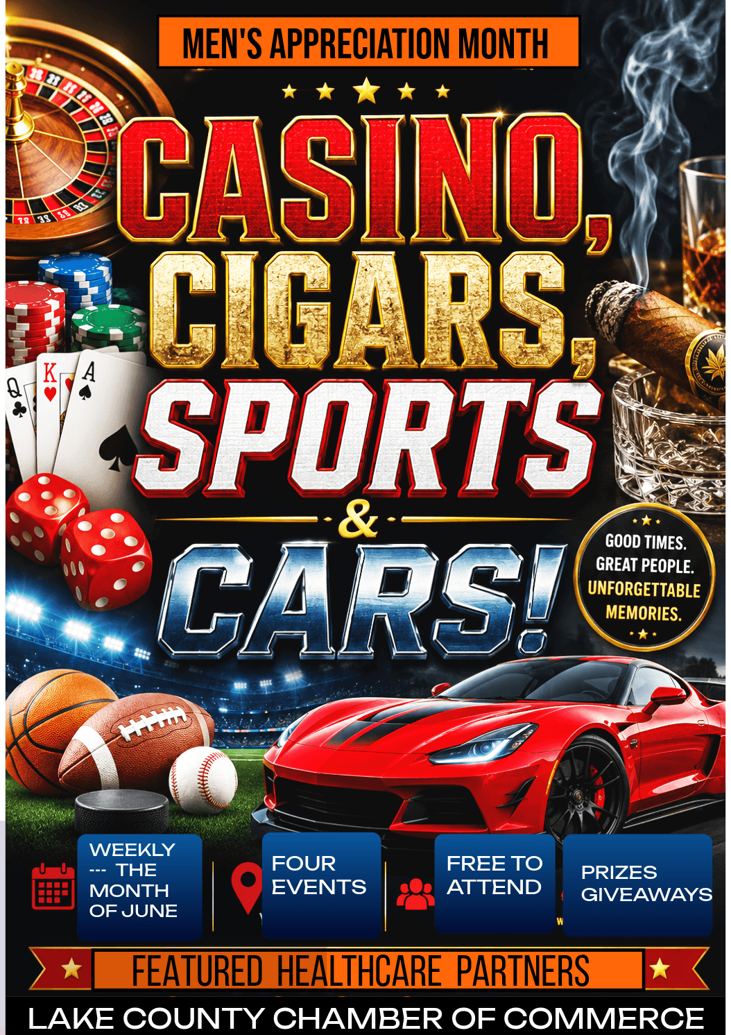 CASINO CIGARS SPORTS CARS FLYER