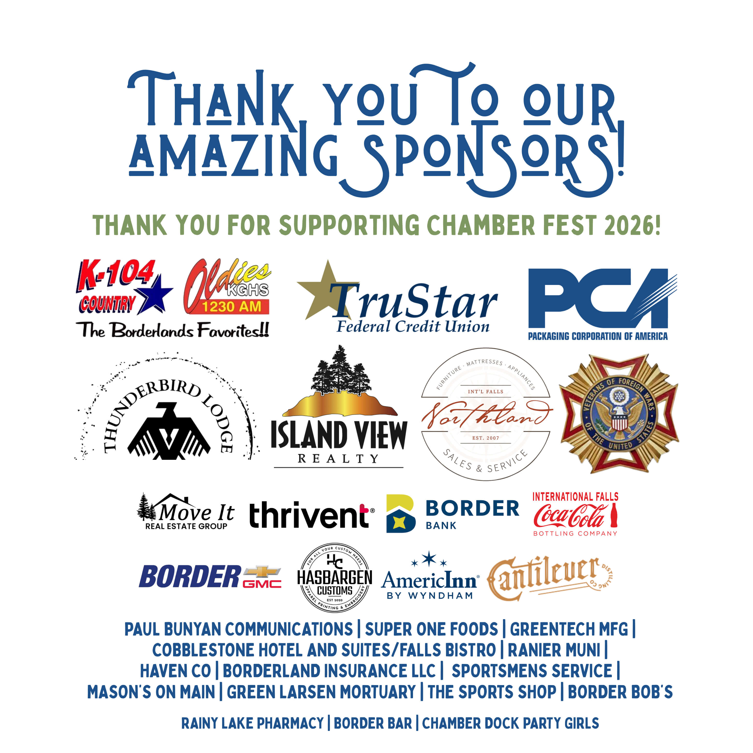 Chamber Fest Sponsors Chamber Fest Sponsors