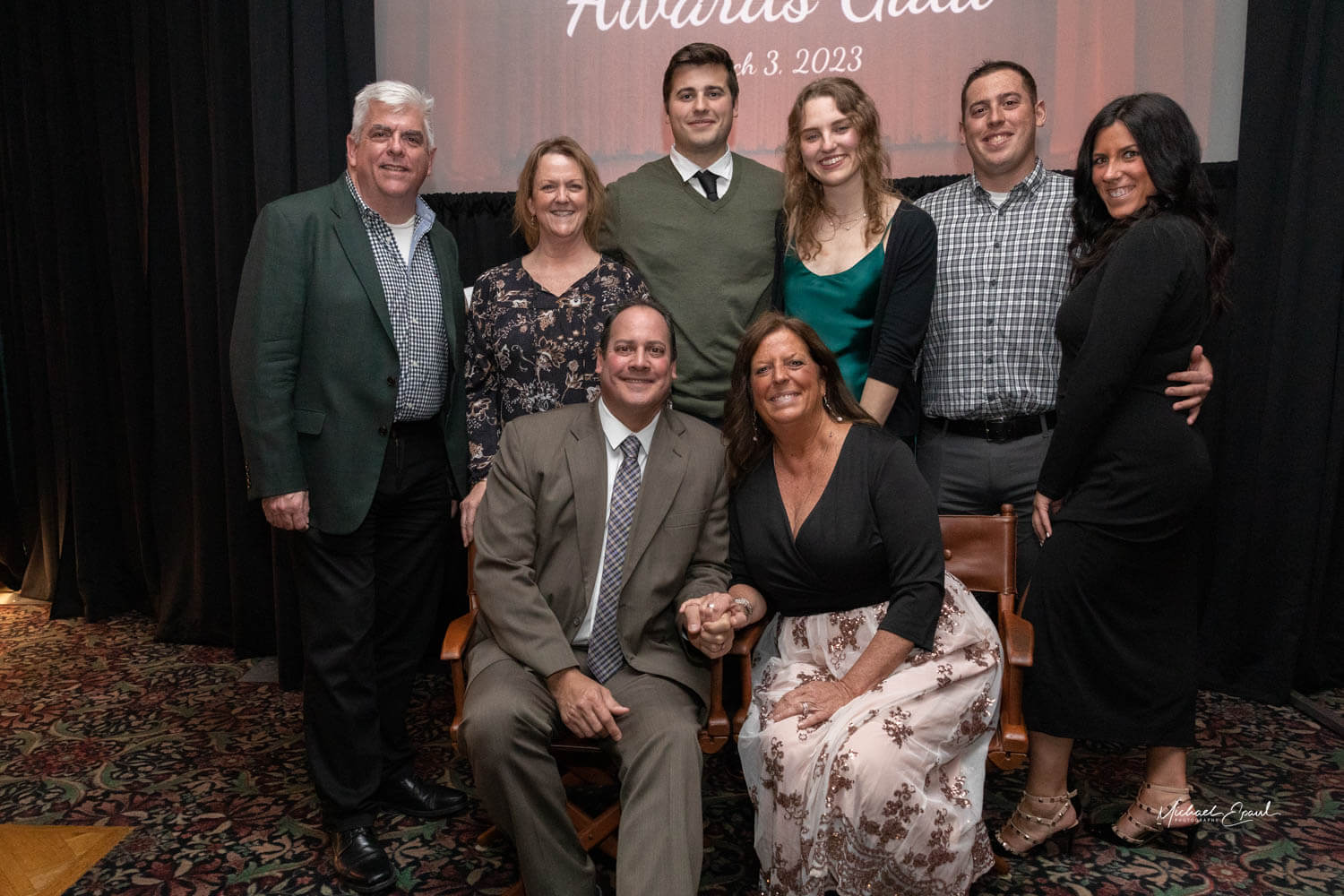 Volunteer of the Year Mim Zayas with her family.