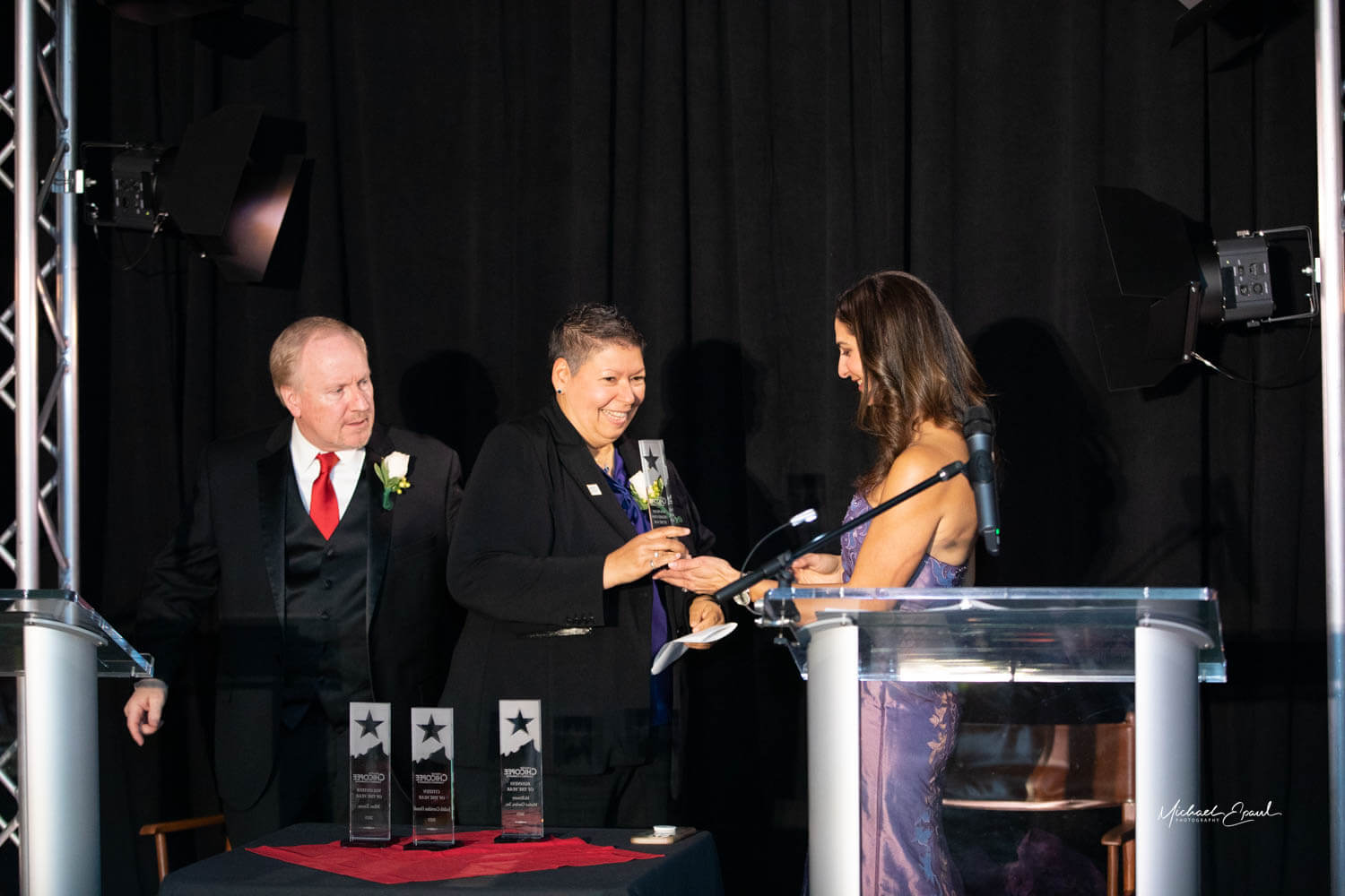 President Christina Royal accepts Holyoke Community College's award for Nonprofit of the Year