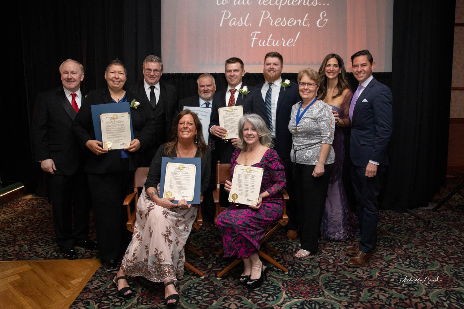 Our 2023 recipients with their Proclamations from the Mayor and Citations from the State House.