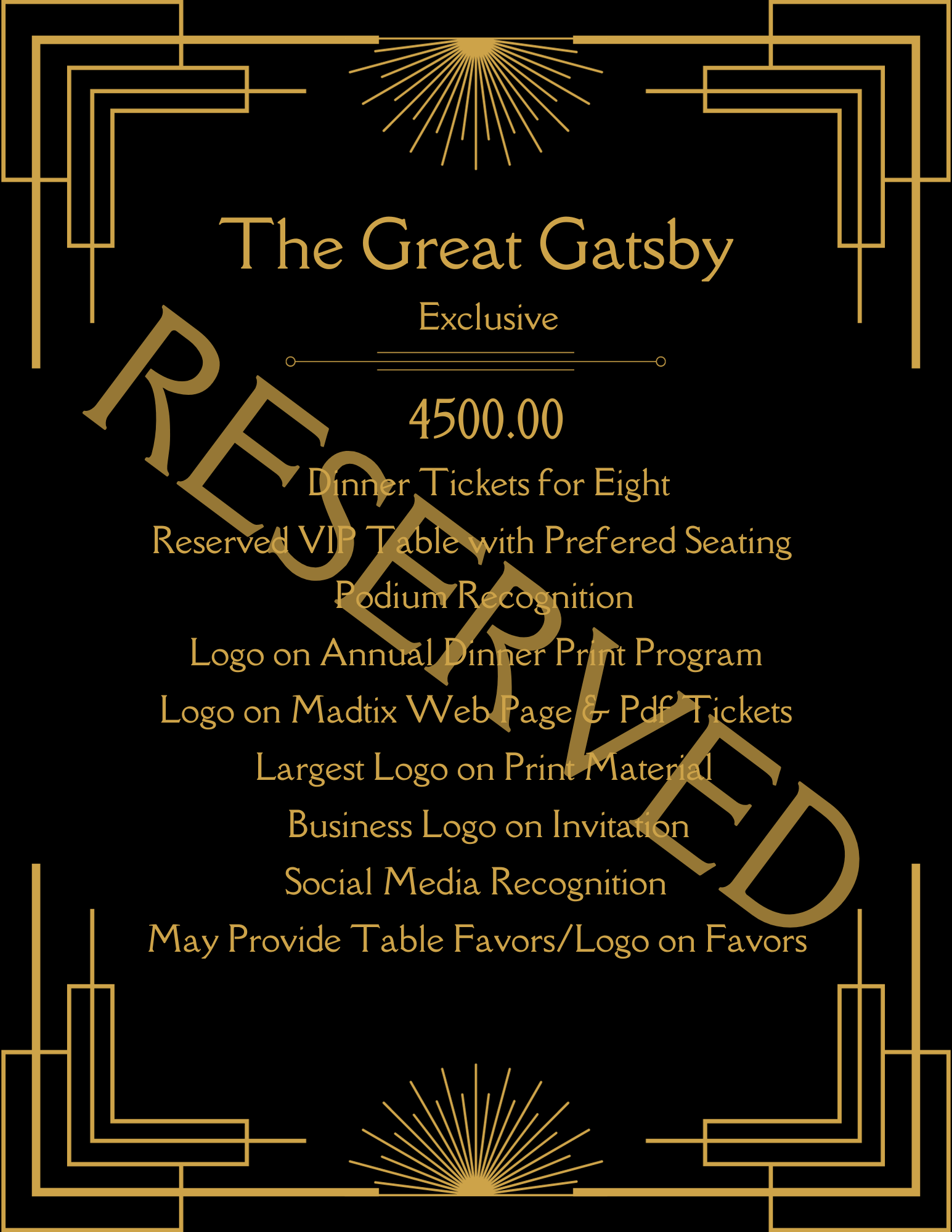 the great gatsby exclusive sponsor