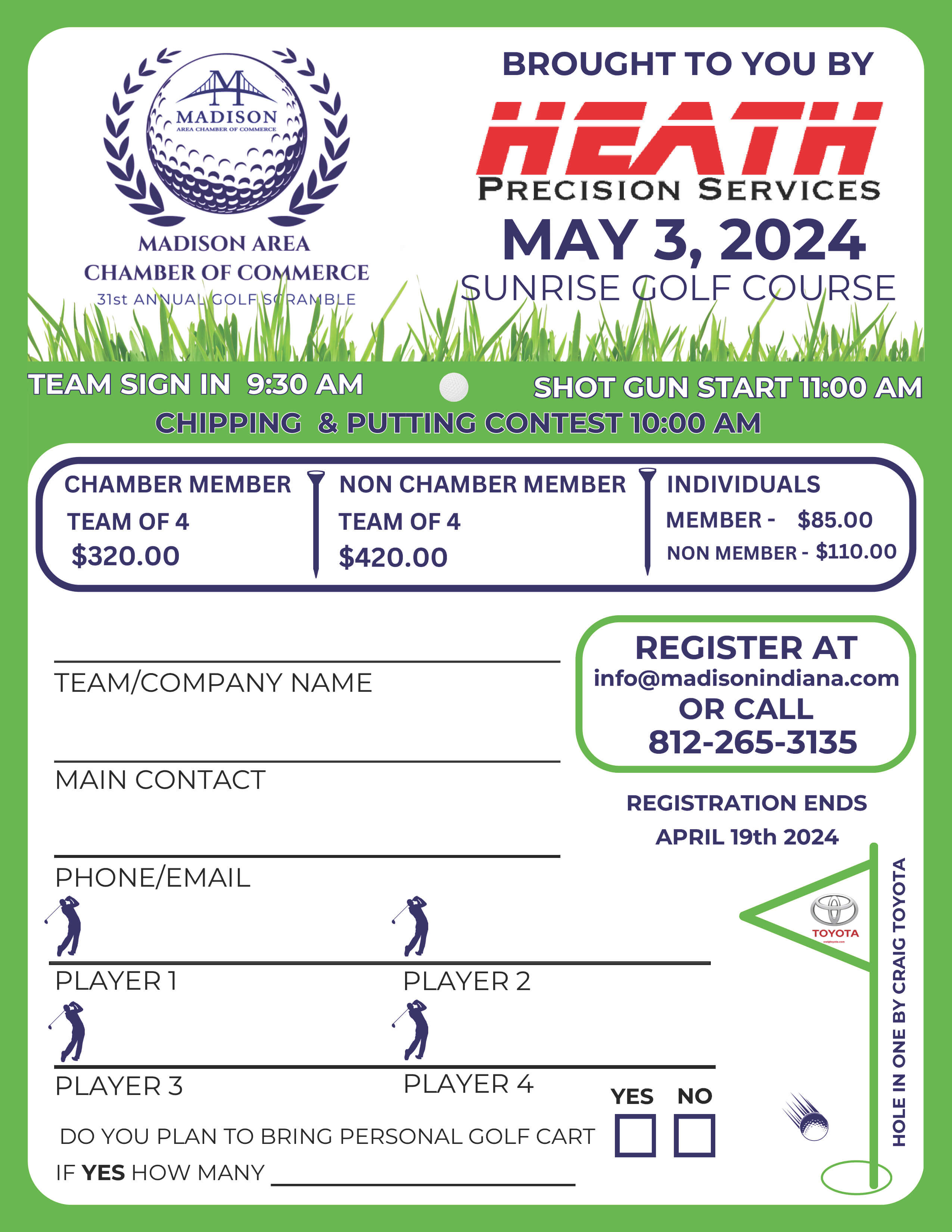 Madison Area Chamber of Commerce 2024 Annual Golf Registration