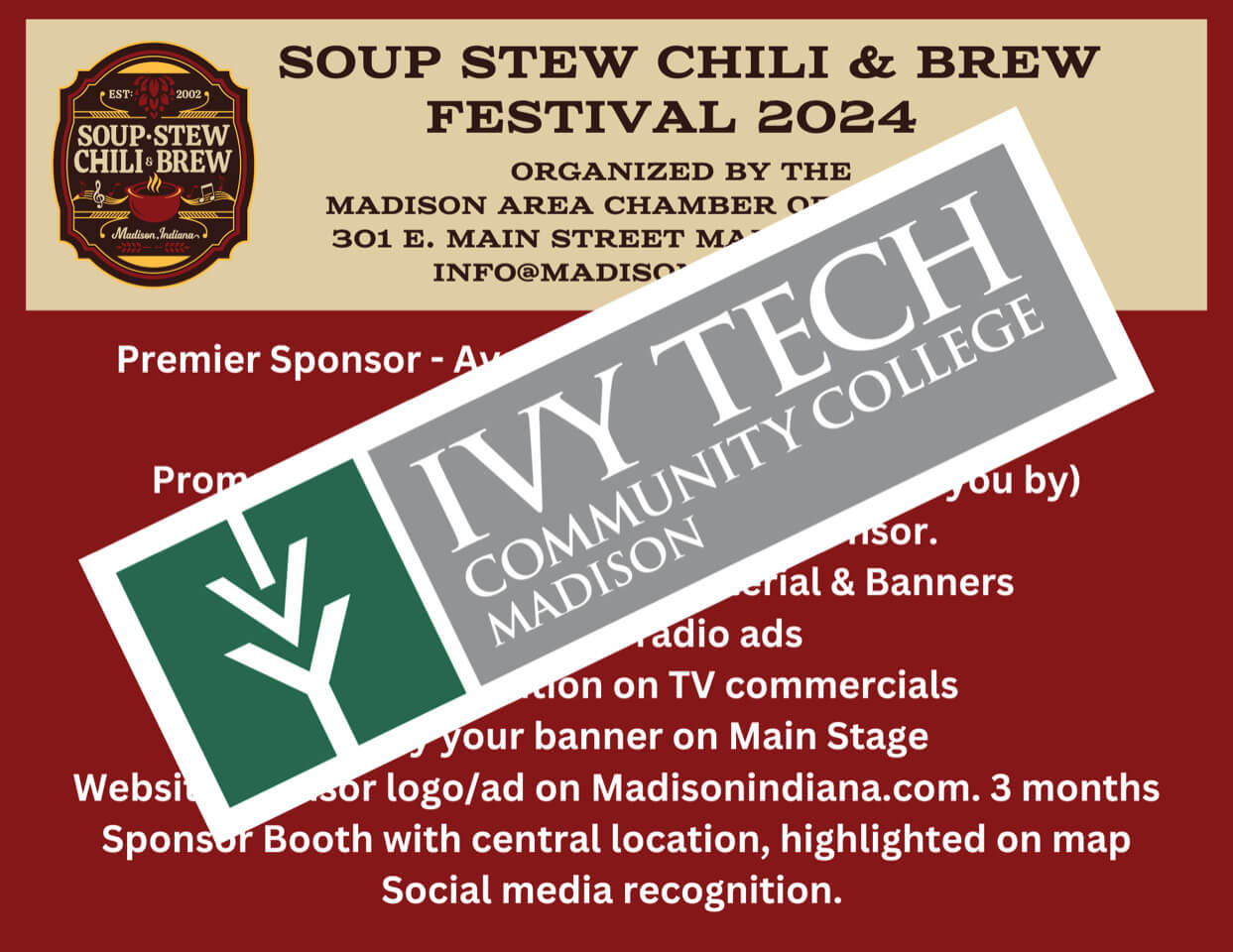 2024 Soup Stew Chili & Brew Premier Sponsor - Ivy Tech