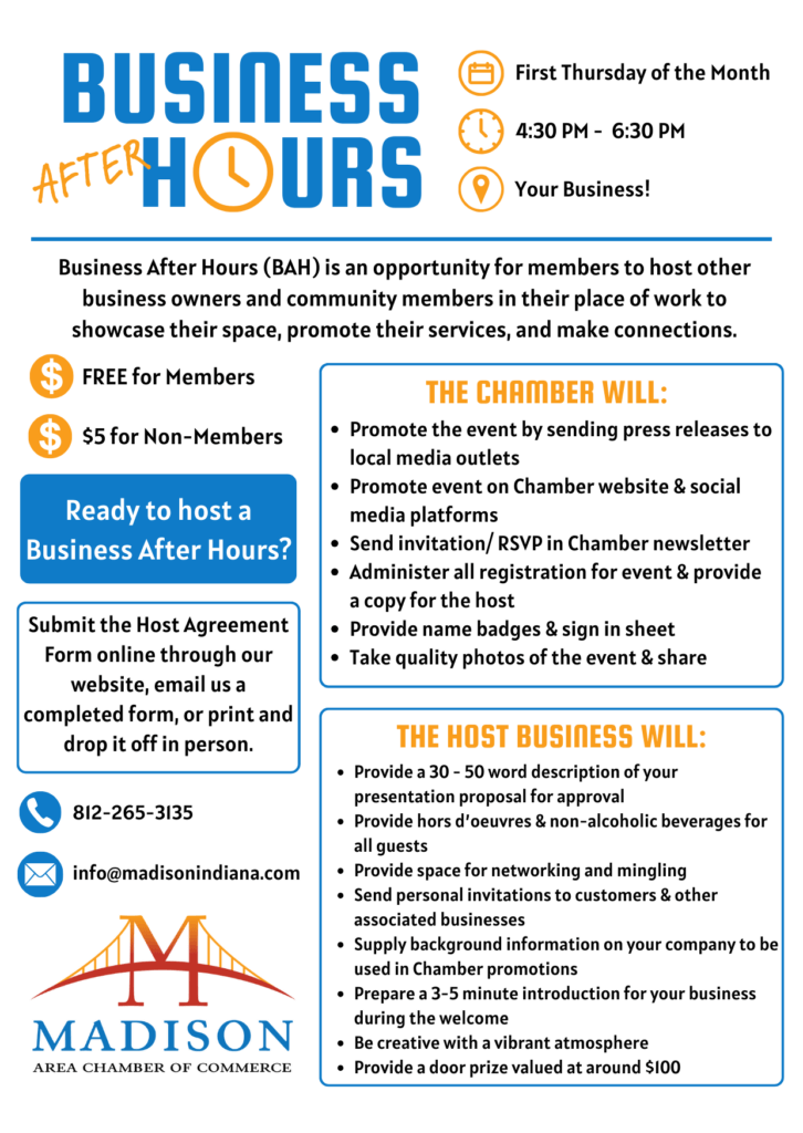 Business After Hours info flyer 2025