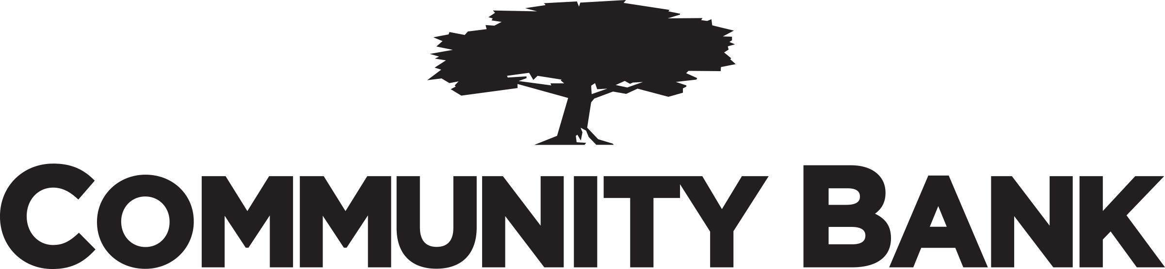 Community Bank under an oak tree