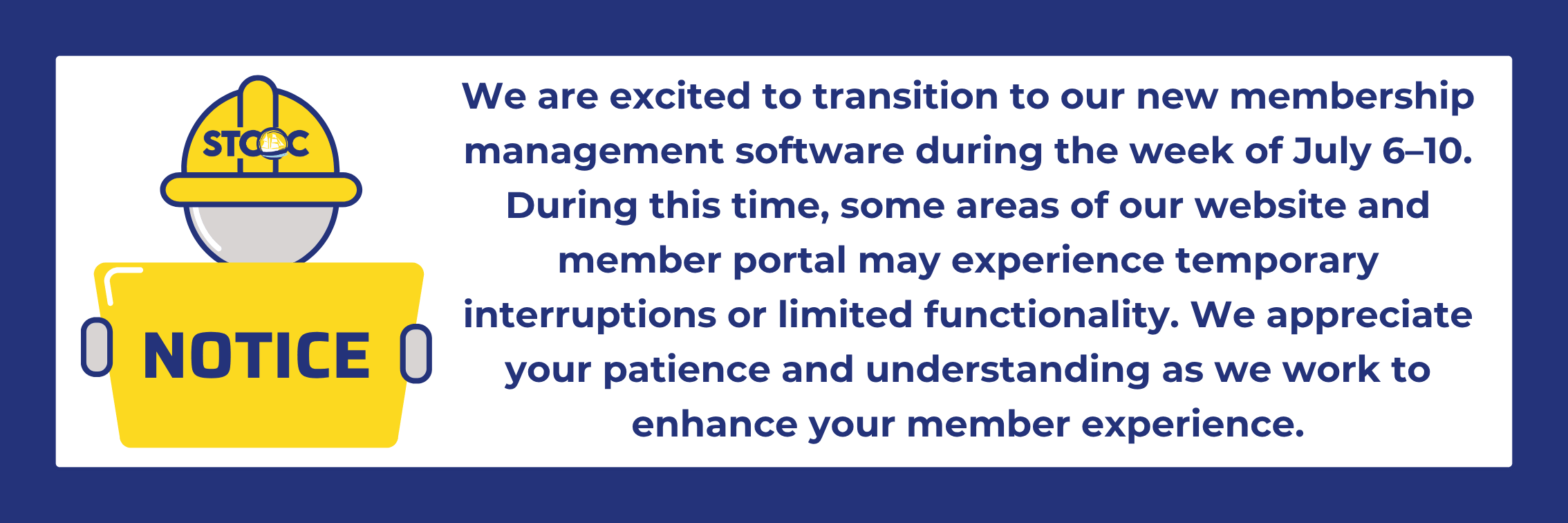 Notice for Transition Notice for Transition