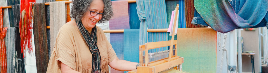 Textile Artist Weaving