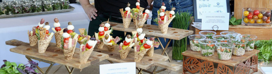 Charcuterie Cones at a Catering Table