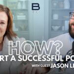 Still photos of Betsy Gardner and Jason Lederman behind the words "How to Start a Successful Podcast"