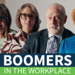 Four baby boomers above the words "Boomers in the Workplace"