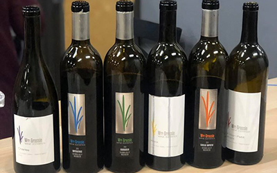 wine bottle lined up on bar