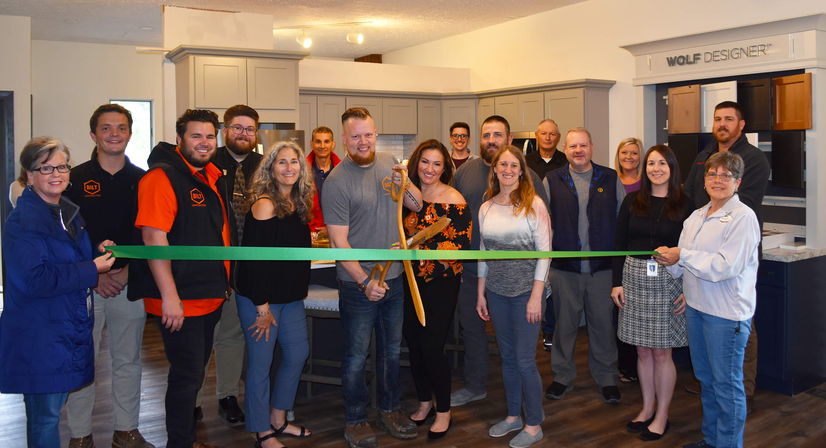 On Wednesday, May 29, the Garrett County Chamber of Commerce partnered with the Garrett County Department of Business Development to hold a ribbon cutting ceremony for the grand opening of BILT Construction's new showroom in Oakland.