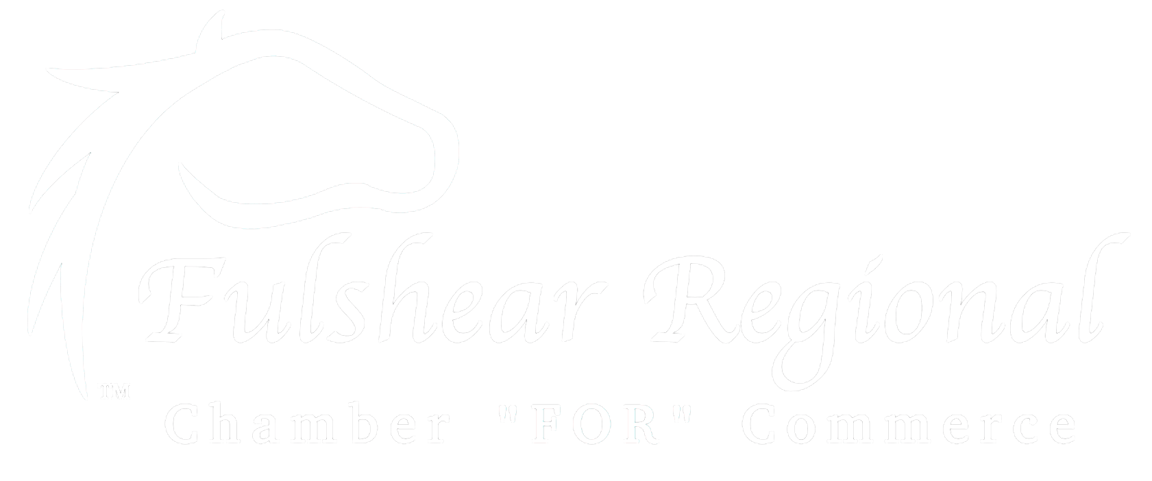 This is the new Fulshear Regional Chamber for Commerce Logo In WHITE