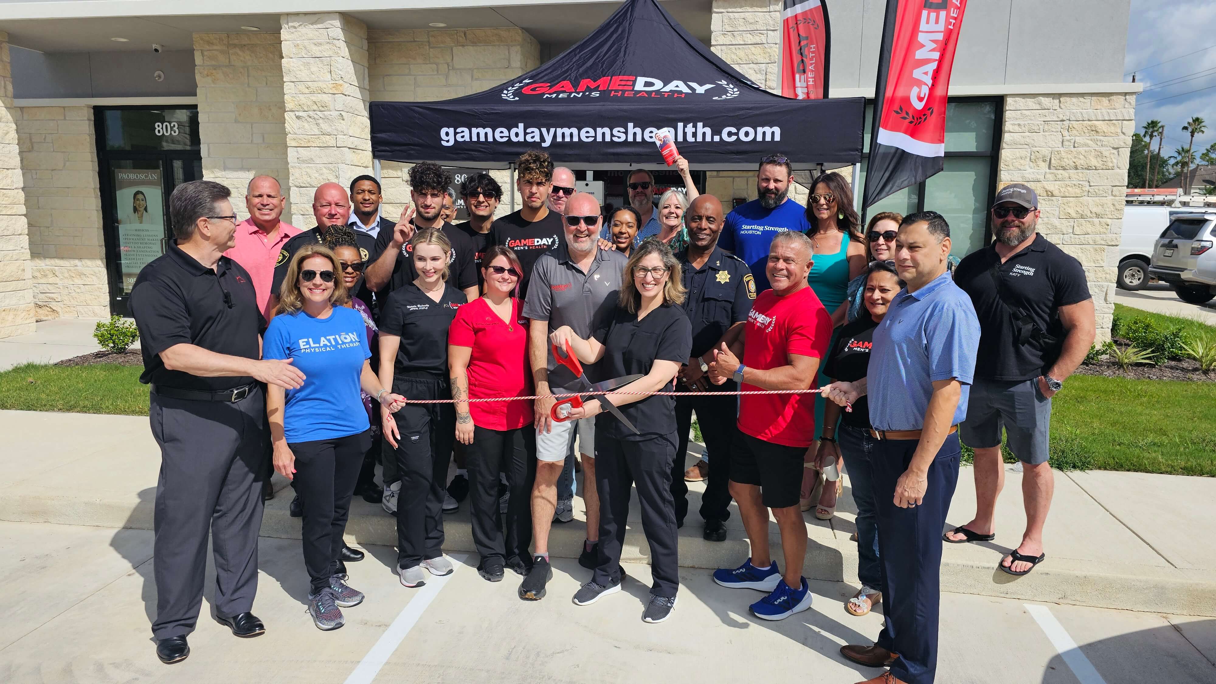 gameday men's health rope cutting, fulshear katy, chamber of commerce