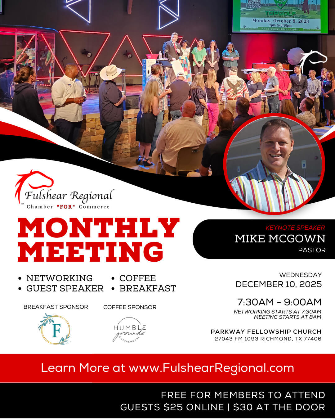 Fulshear Regional Chamber Monthly Meeting Wednesday November 12, 2025 Click Here to Register