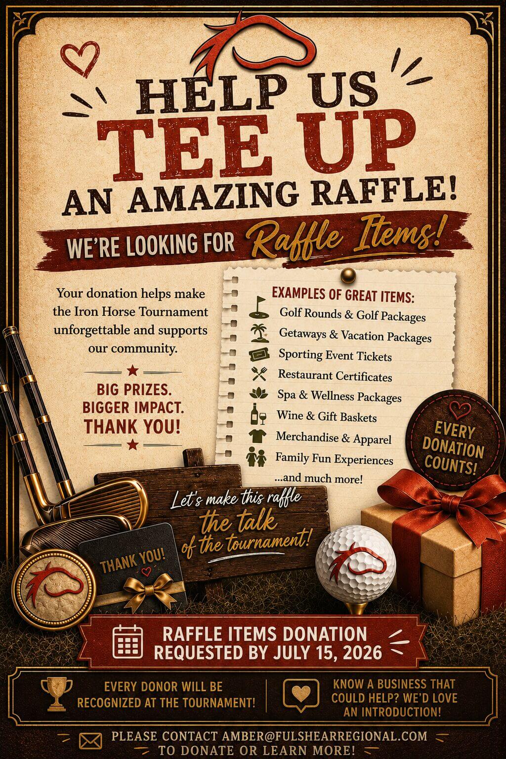 Iron Horse Tournament Raffle Item Donation Drive | Help Us Tee Up an Amazing Raffle
