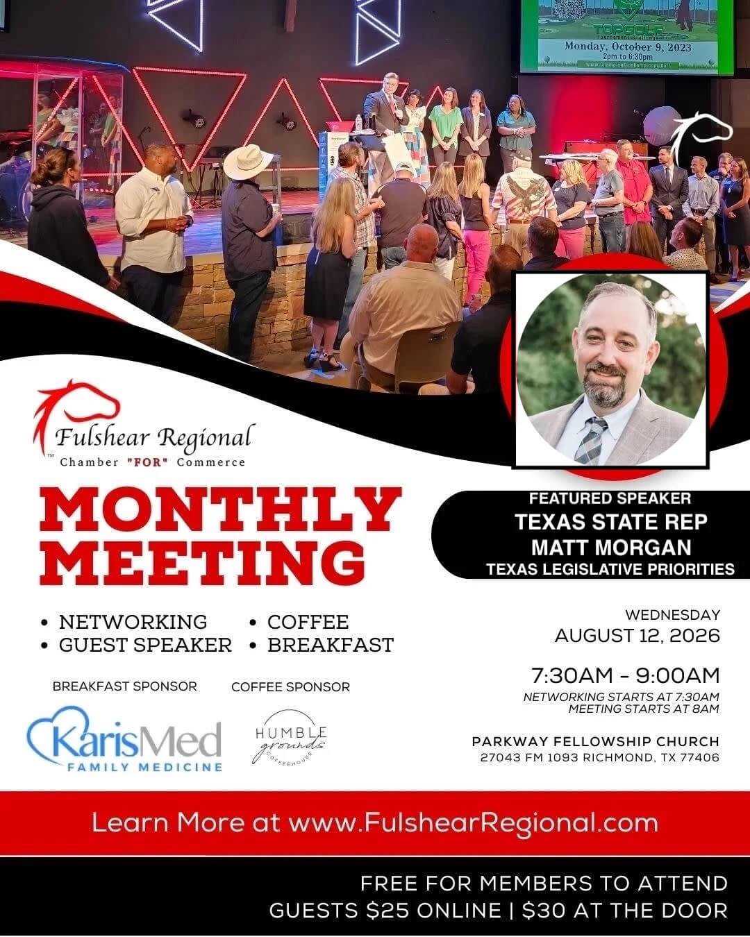 Fulshear Regional Chamber Monthly Meeting – WEDNESDAY, JUNE 10, 2026