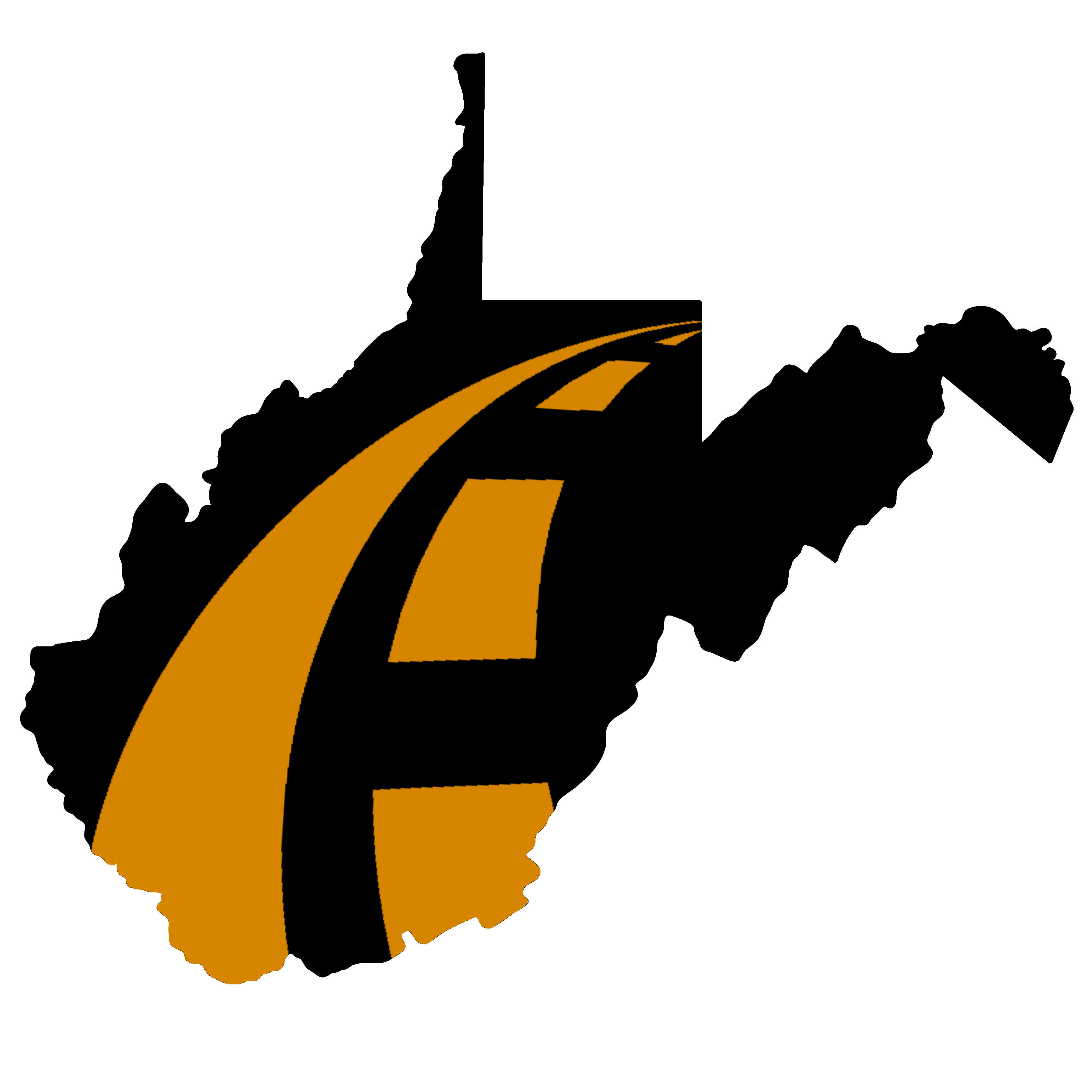 WV State Outline with Road