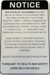 Holding Tank sign
